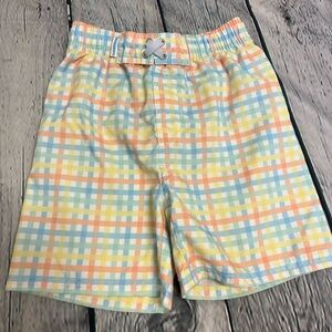 Rugged Butts boys plaid swim trunks size 5